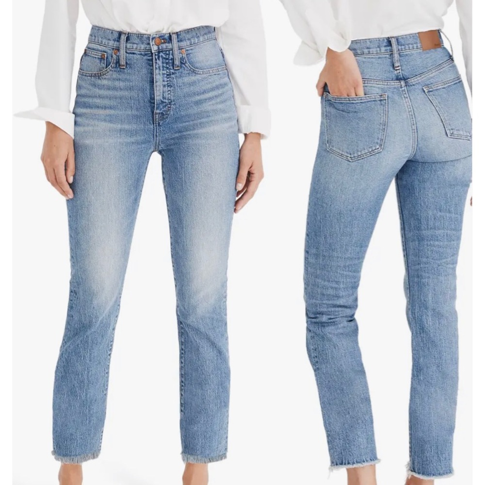 Madewell Perfect Summer Straight Jeans in Light Blue Wash size 27